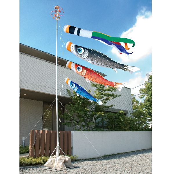 ゴールド鯉1.5M6点【庭園ｽﾀﾝﾄﾞｾｯﾄ】 | ゴールド鯉 | 人形の東玉