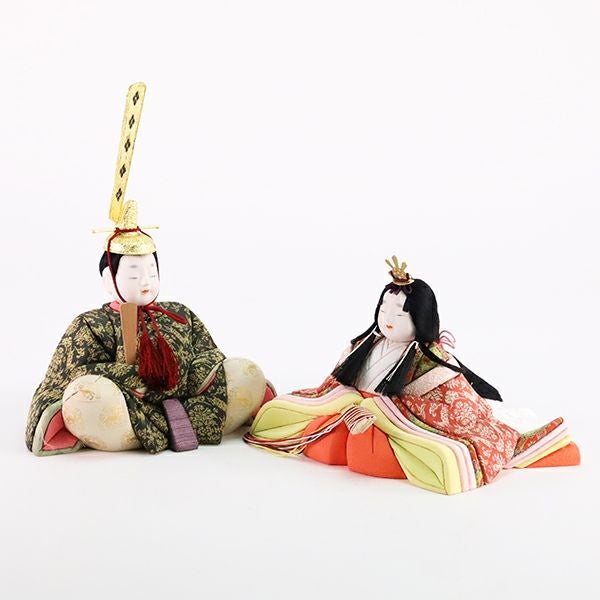 木目込人形 賢一 親王飾り「豊和の春 龍村裂」 | トラディショナル