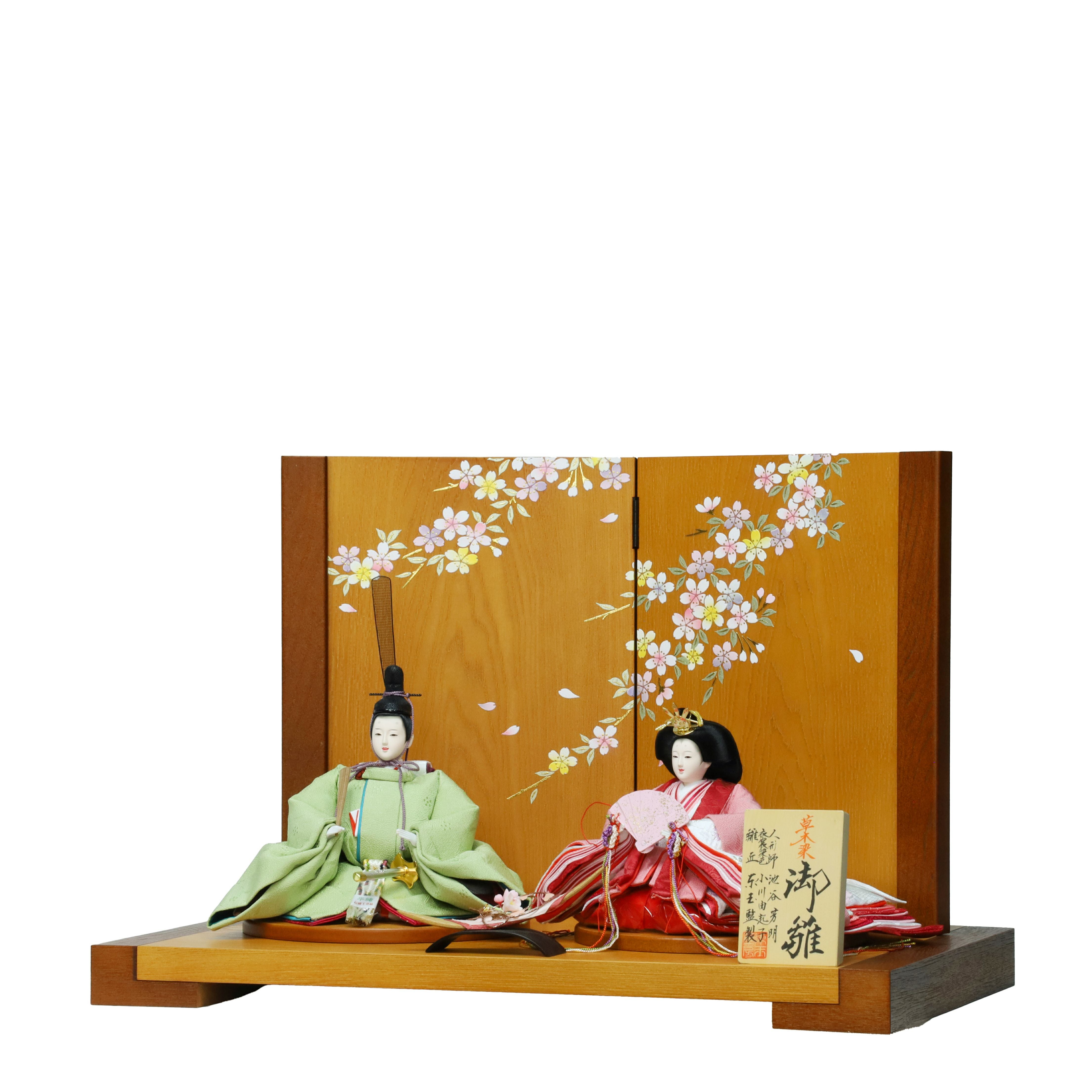 草木染 親王飾り はなもも | トラディショナル 親王飾り | 人形の東玉