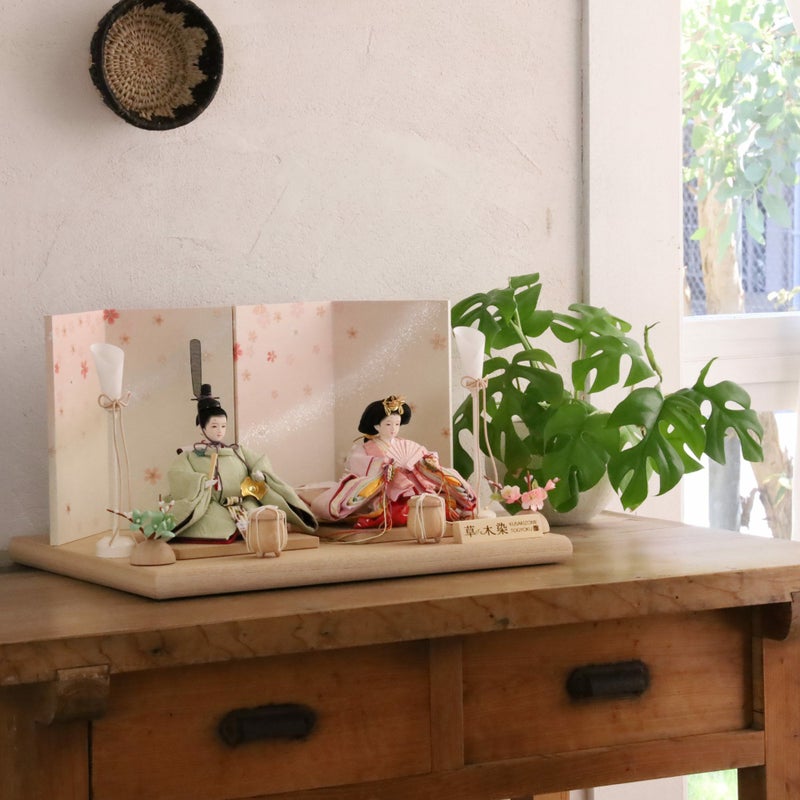 雛人形 草木染 親王飾り さくらいろ