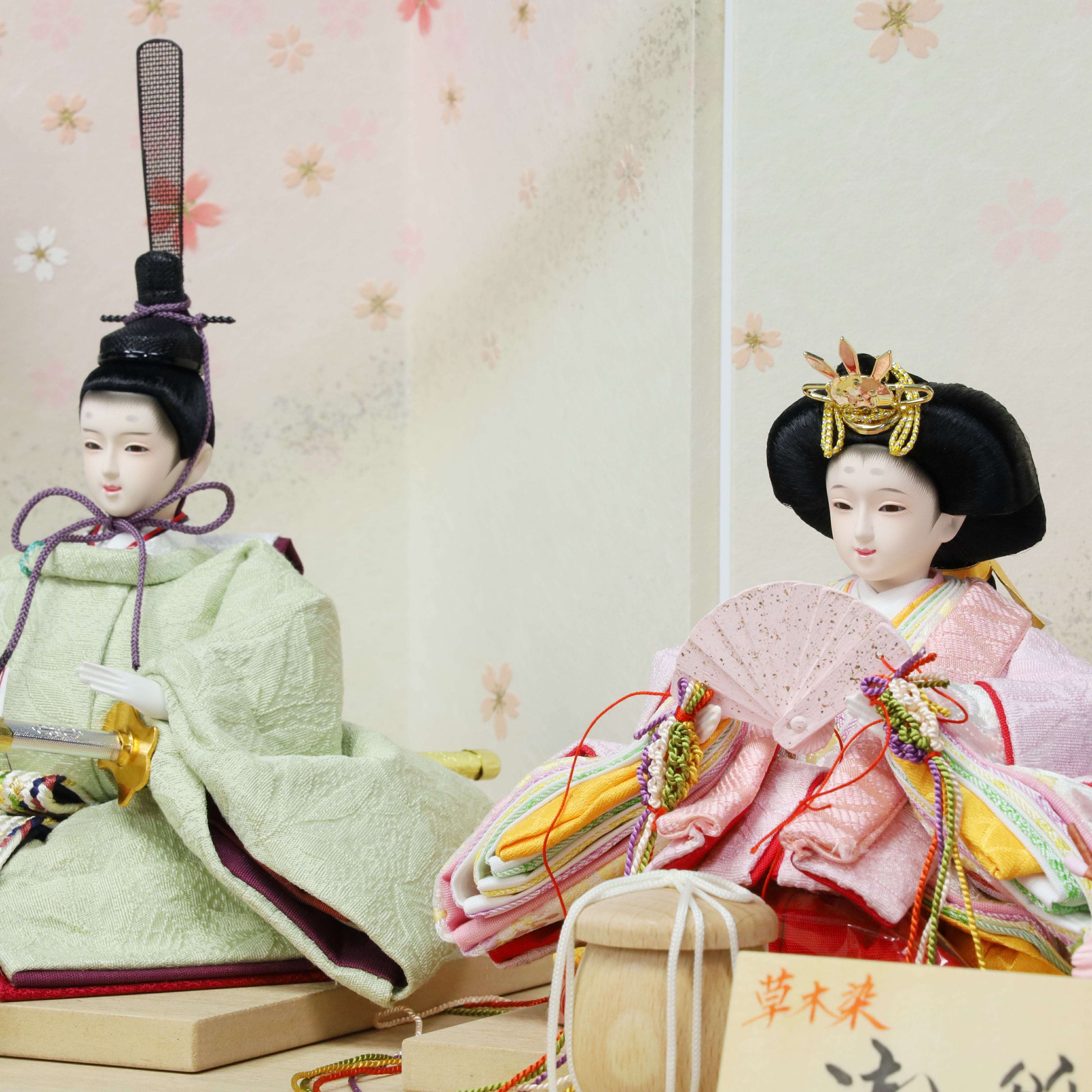 草木染 親王飾り さくらいろ | トラディショナル 親王飾り | 人形の東玉
